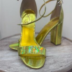 Sam Edelman Iridescent Gold Heels